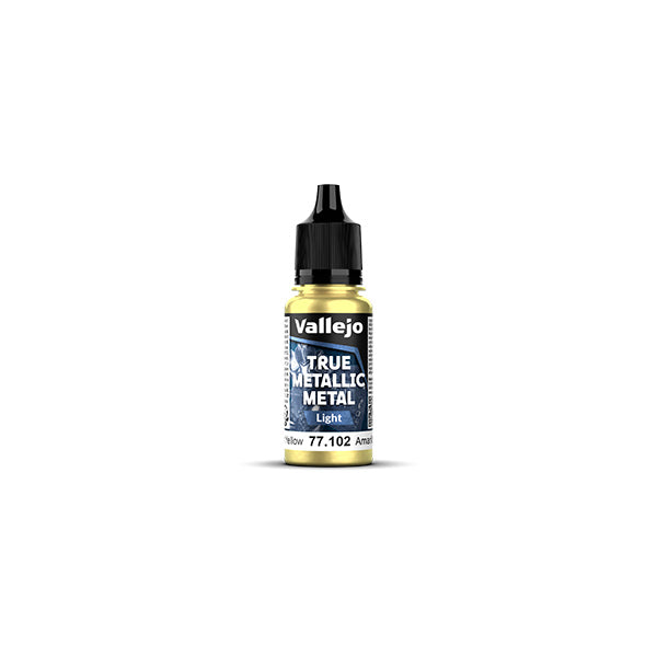 Vallejo True Metallic Metal paint bottle on a white background