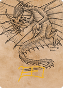 Ancient Gold Dragon Art Card (44) (Gold-Stamped Signature) [Commander Legends: Battle for Baldur's Gate Art Series]