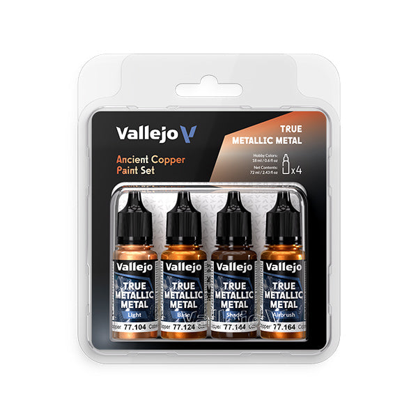 Vallejo True Metallic Metal Set: Ancient Copper (4 Color Set) 18 ml.
