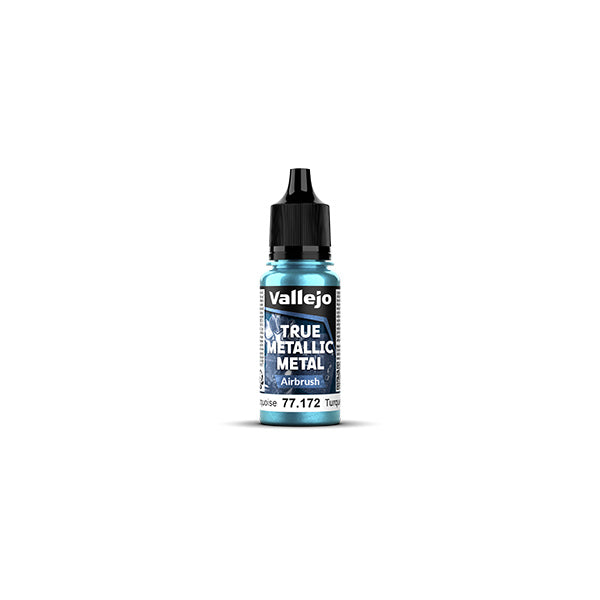 Vallejo True Metallic Metal paint bottle on a white background